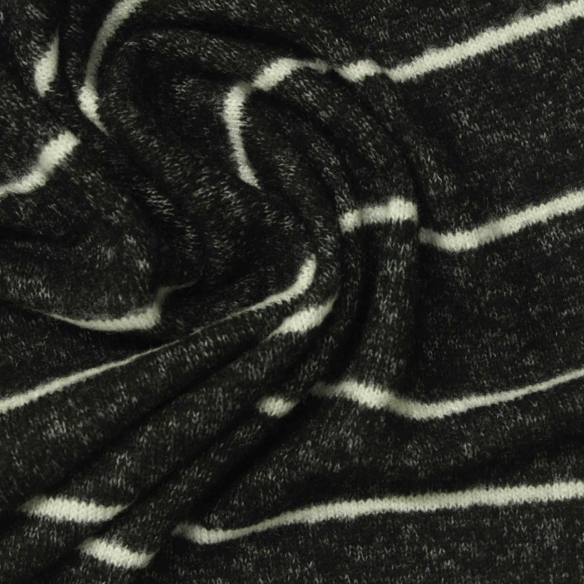 White Horizontal-Stripe Knit, Viscose-Poly, 220 gsm