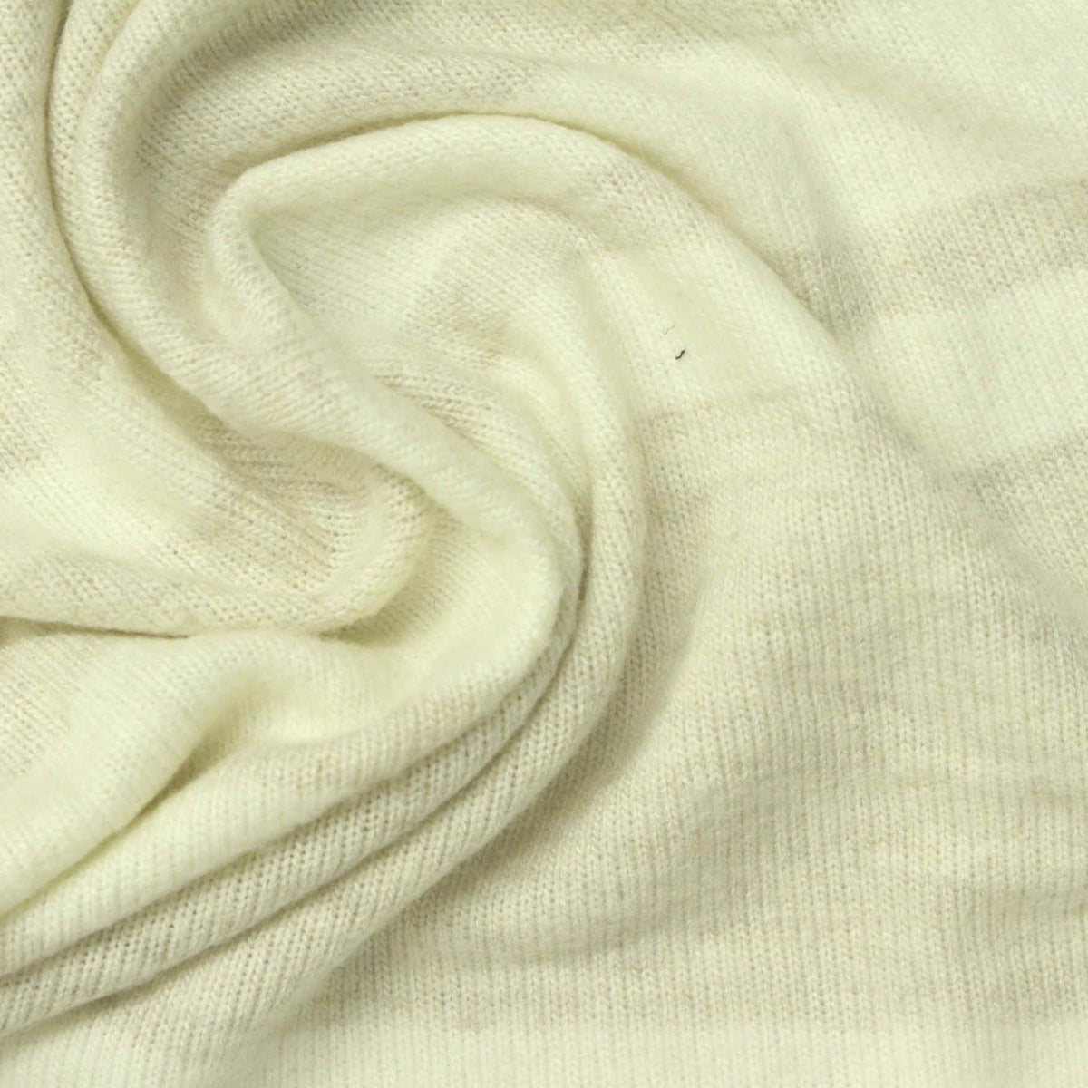 Cream Horizontal-Stripe Chunky Knit, Viscose-Poly, 230 gsm, 155 cm