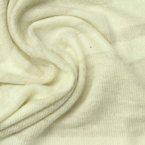Cream Horizontal-Stripe Chunky Knit, Viscose-Poly, 230 gsm, 155 cm