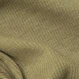 Cotton Polyester Stretch Rib Knit Fabric, 270 gsm, 155 cm — Khaki — texture