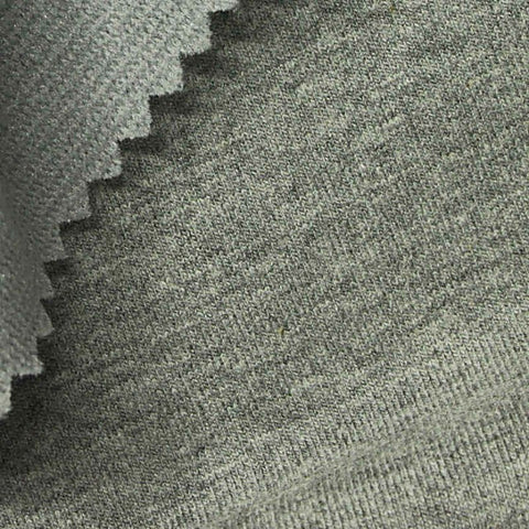 Heather Polyester Cotton Stretch French Terry Fabric, 314 gsm, 176 cm — Green