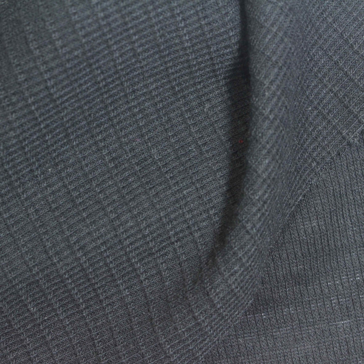 Dark Grey Square Waffle Knit, Cotton-Poly