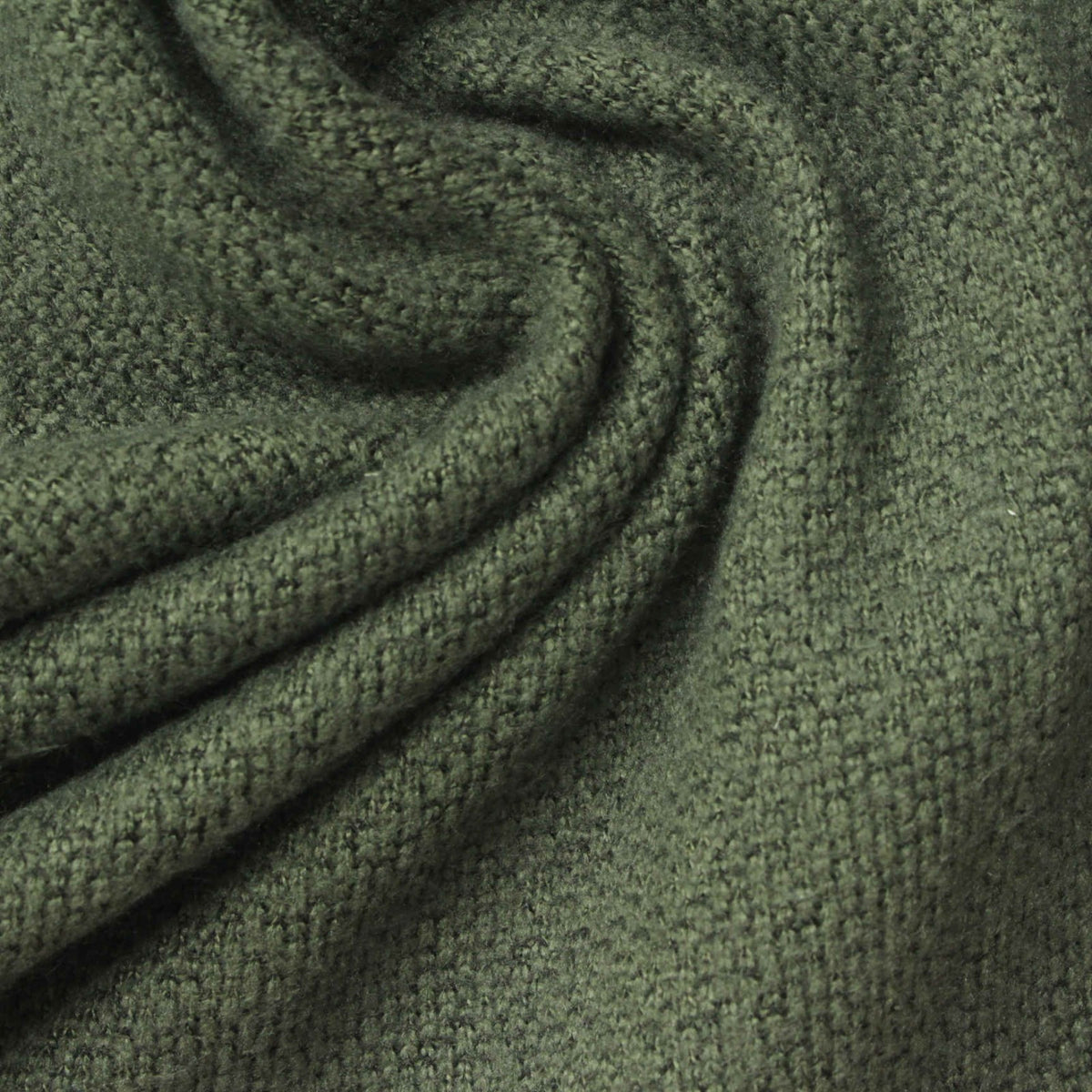 Dark Green Marl Chunky Knit, Polyester, 312 gsm