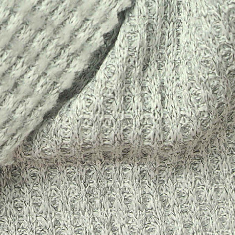Polyester Stretch Waffle Knit Fabric, 227 gsm, 170 cm — Grey