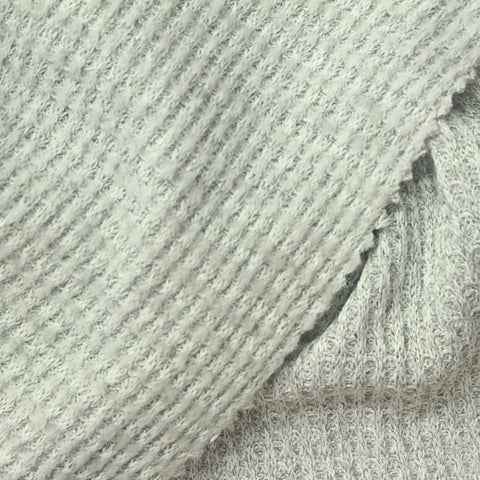 Polyester Stretch Waffle Knit Fabric, 227 gsm, 170 cm — Grey