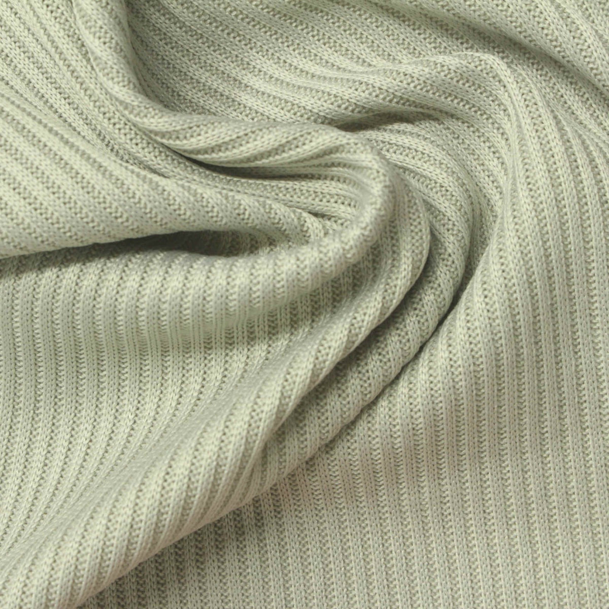 Polyester Stretch Rib Knit Fabric, 243 gsm, 130 cm — Green