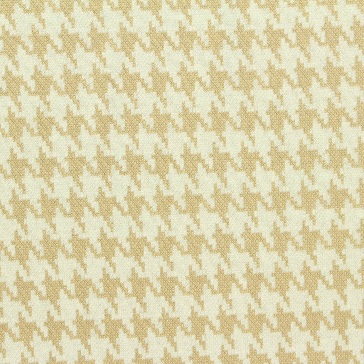 Beige Houndstooth Interlock Knit, Poly-Viscose