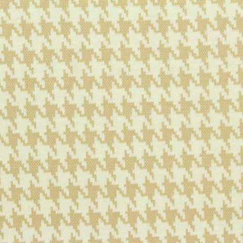 Beige Houndstooth Interlock Knit, Poly-Viscose