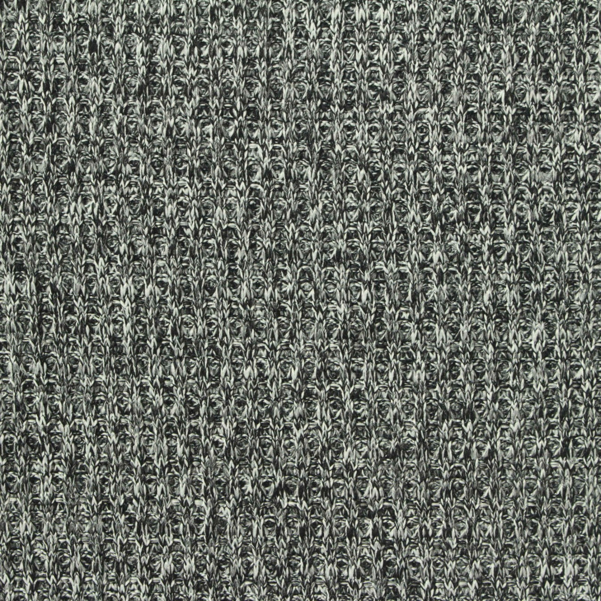 Black Marl Rib Knit, Polyester, 220 gsm, 170 cm
