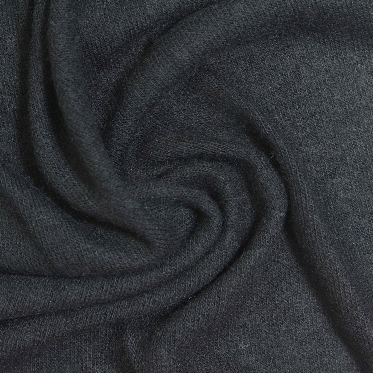 Viscose Polyester Stretch Chunky Knit Fabric, 220 gsm, 150 cm — Black