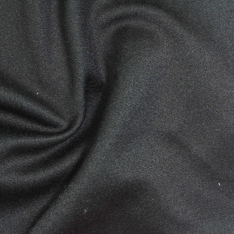 Polyester Viscose Stretch Interlock Knit Fabric, 270 gsm, 165 cm — Black