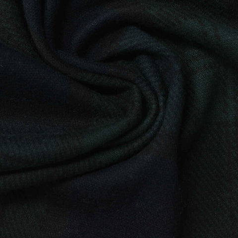 Dark Green Plaid Knit, Poly-Viscose