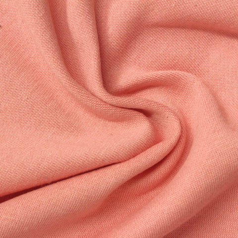 Brushed Cotton Polyester French Terry Fabric, 280 gsm, 155 cm — Pink