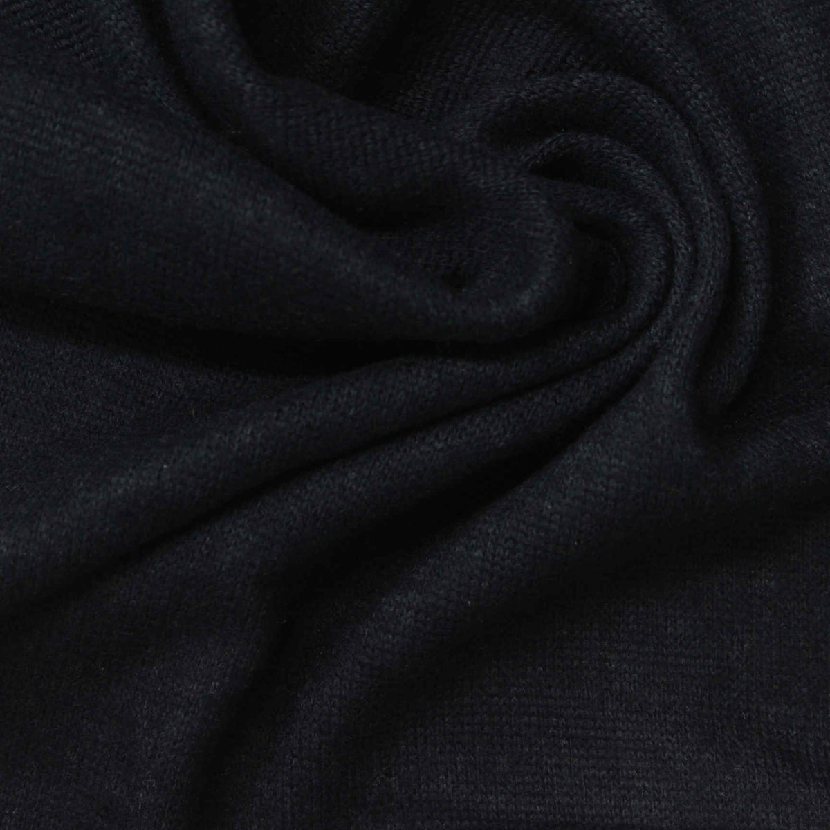 Brushed Viscose Polyester Stretch Chunky Knit Fabric, 208 gsm, 130 cm — Navy