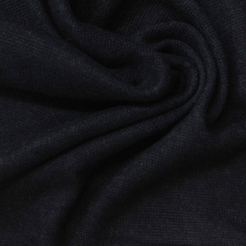 Brushed Viscose Polyester Stretch Chunky Knit Fabric, 208 gsm, 130 cm — Navy