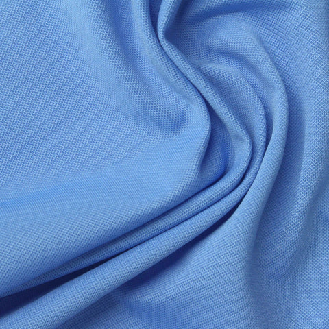 Polyester Stretch Piqué Knit Fabric, 137 gsm, 180 cm — Blue