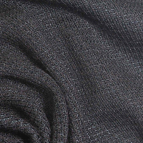 Dark Grey Marl Rib Knit, Poly-Acrylic