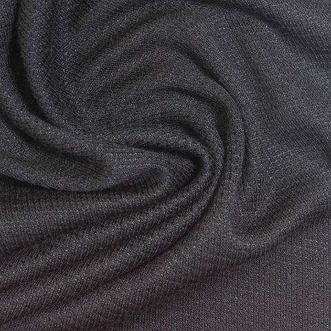 Dark Grey Marl Rib Knit, Poly-Acrylic