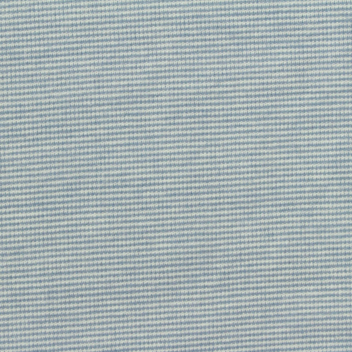Light Blue Horizontal-Stripe Interlock Knit, Cotton-Viscose