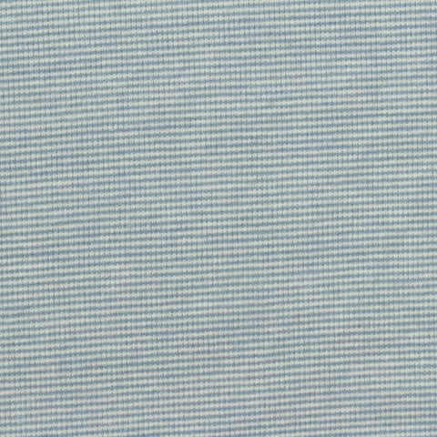 Light Blue Horizontal-Stripe Interlock Knit, Cotton-Viscose