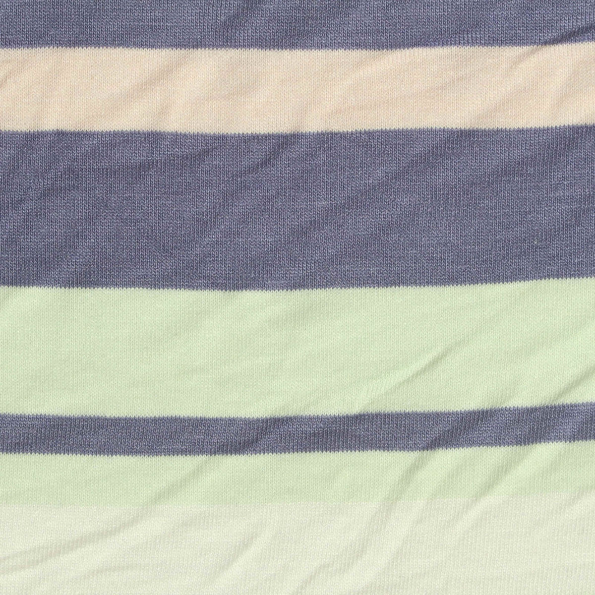 Blue Horizontal-Stripe Jersey Knit, Viscose, 180 gsm