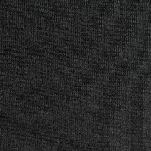 Polyester Stretch Rib Knit Fabric, 400 gsm, 150 cm — Black