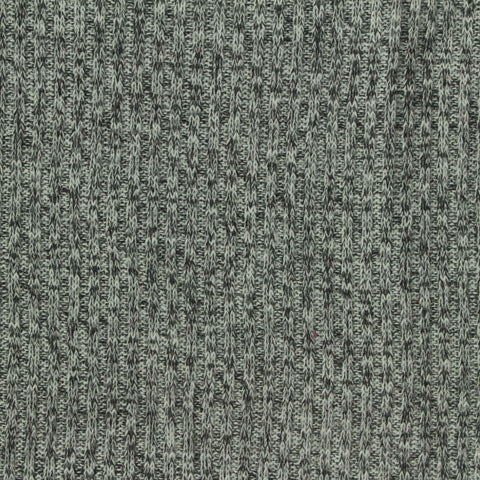 Heathered Grey Marl Rib Knit, Polyester, 245 gsm, 170 cm