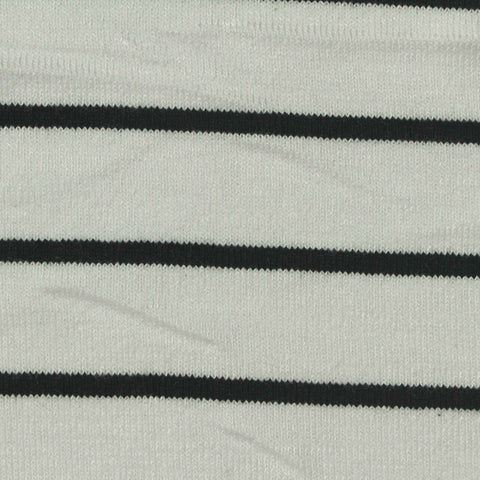 Black Horizontal-Stripe Chunky Knit, Poly-Viscose, 240 gsm