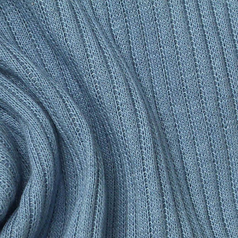 Rib Knit Fabric, 229 gsm, 108 cm — Blue