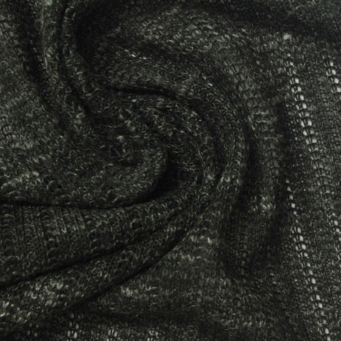 Dark Grey Marl Chunky Knit, Polyester, 175 gsm, 174 cm