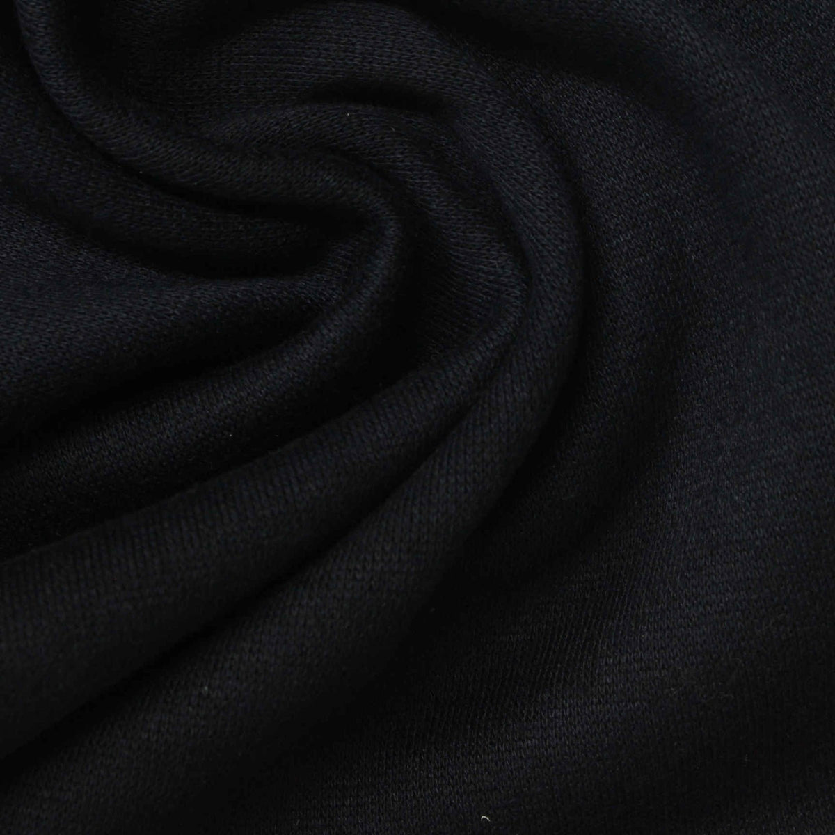 Brushed Polyester Cotton French Terry Fabric, 272 gsm, 168 cm — Black