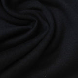 Brushed Polyester Cotton French Terry Fabric, 272 gsm, 168 cm — Black