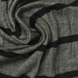 Black Horizontal-Stripe Jersey Knit, Viscose