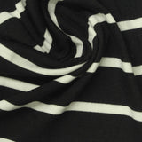 Black Horizontal-Stripe Jersey Knit, Viscose