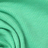 Polyester Stretch Rib Knit Fabric, 215 gsm, 125 cm — Green — texture
