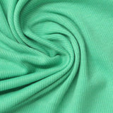 Polyester Stretch Rib Knit Fabric, 215 gsm, 125 cm — Green