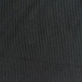 Viscose Stretch Rib Knit Fabric, 285 gsm, 130 cm — Black