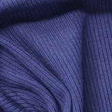 Viscose Stretch Rib Knit Fabric, 280 gsm, 130 cm — Navy — texture