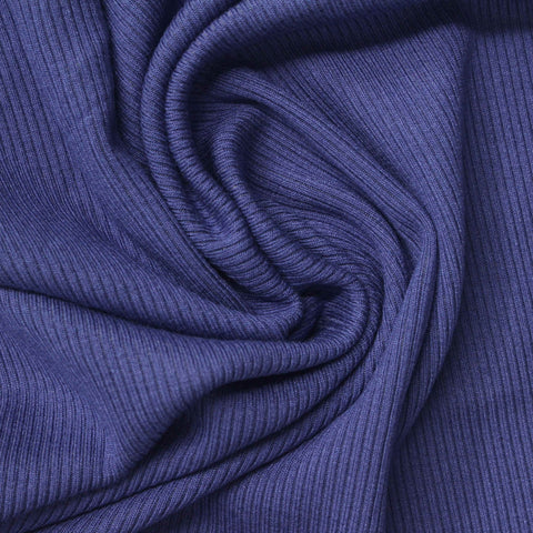Viscose Stretch Rib Knit Fabric, 280 gsm, 130 cm — Navy, ref EF-261653