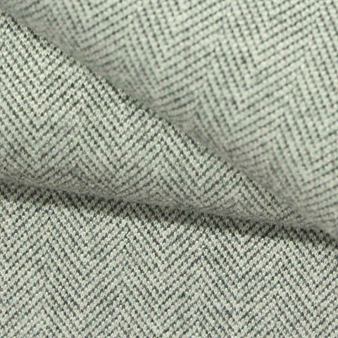 Light Grey Herringbone Rib Knit, Poly-Viscose