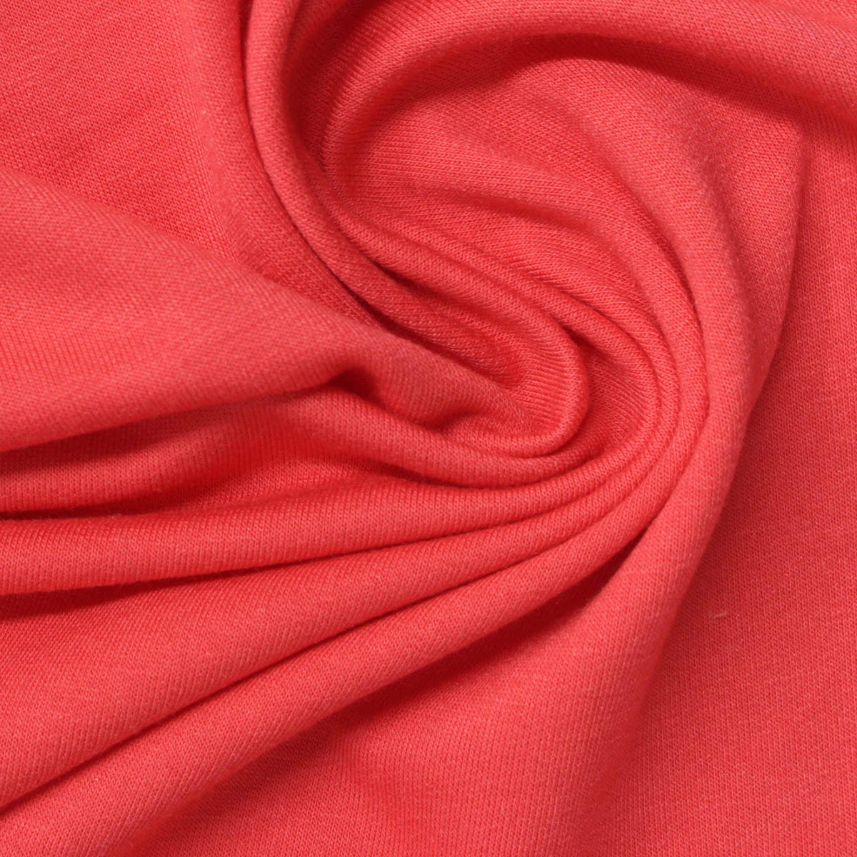 Polyester Viscose Stretch French Terry Fabric, 240 gsm, 160 cm — Red