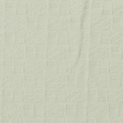Cream Textured-Square Jacquard, Cotton-Poly