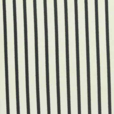 Black Vertical-Stripe Warp Knit, Polyester, 150 gsm, 155 cm