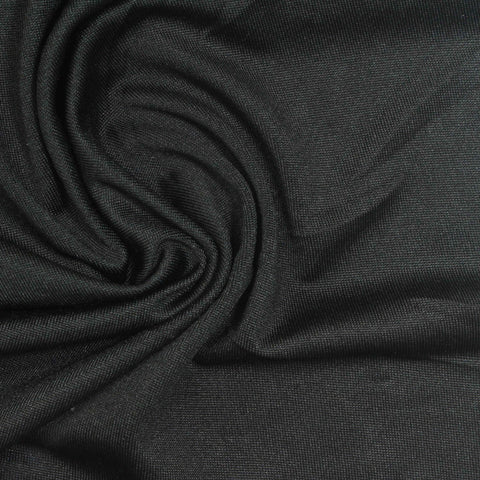 Polyester Stretch Jersey Knit Fabric, 190 gsm — Black