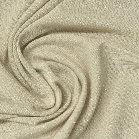 Viscose Polyester Metallic Stretch Jersey Knit Fabric, 170 gsm — Beige