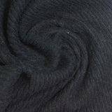 Brushed Polyester Stretch Rib Knit Fabric, 160 gsm — Black