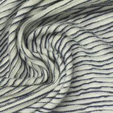 Navy Horizontal-Stripe Jersey Knit, Polyester