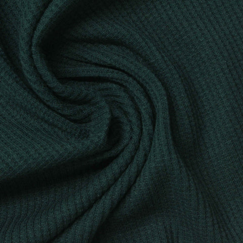 Cotton Polyester Waffle Knit Fabric, 190 gsm — Green
