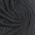 Slub Polyester Viscose Stretch Rib Knit Fabric, 160 gsm — Black