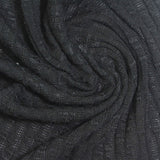 Slub Polyester Viscose Stretch Rib Knit Fabric, 160 gsm — Black